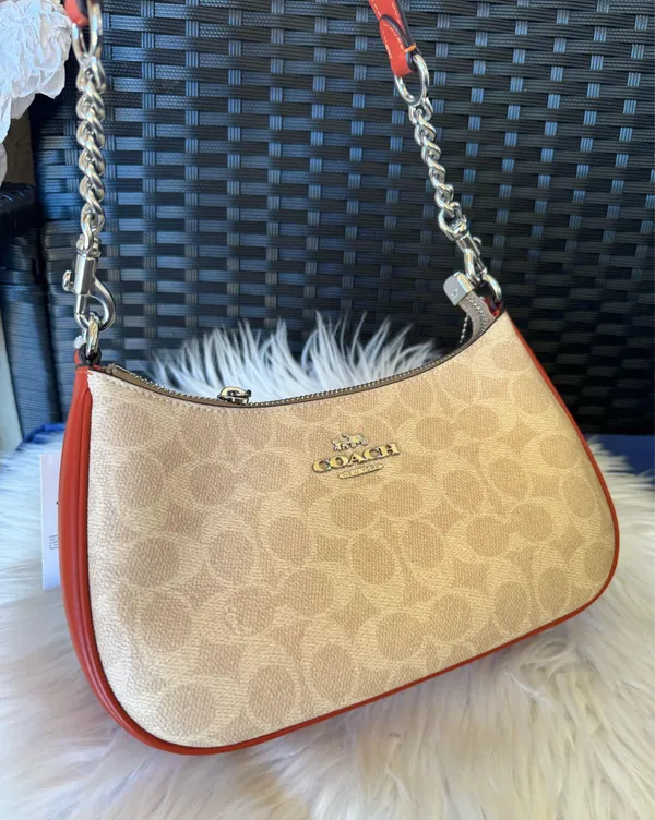 NWT COACH CV933 Teri Shoulder Bag In Signature Canvas & Leather crossbody - Image 13