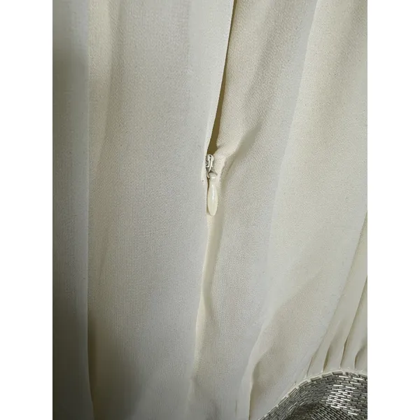 NEW Lulus Dress Womens XL White Sleeveless Silver Waist Embellished Party Formal - Image 9