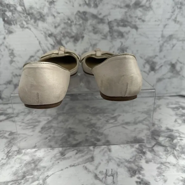 Valentino Garavani Bow Ballet Flats Size 38.5/7.5 Blush Pink Nude Nubuck Leather - Image 5