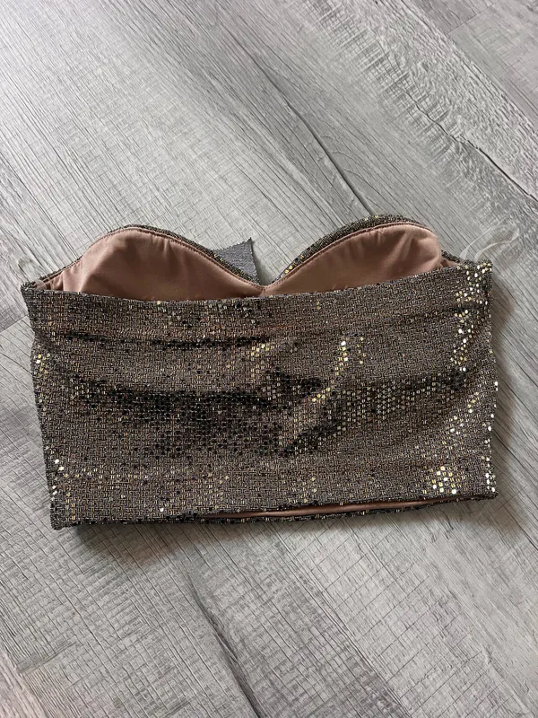 Gold sequin tube top Size XS - Image 2