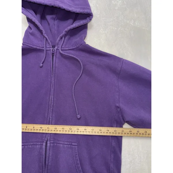 TNA Cozy Fleece Boyfriend Women's Full Zip Hoodie Sweatshirt Purple Sz Small - Image 9
