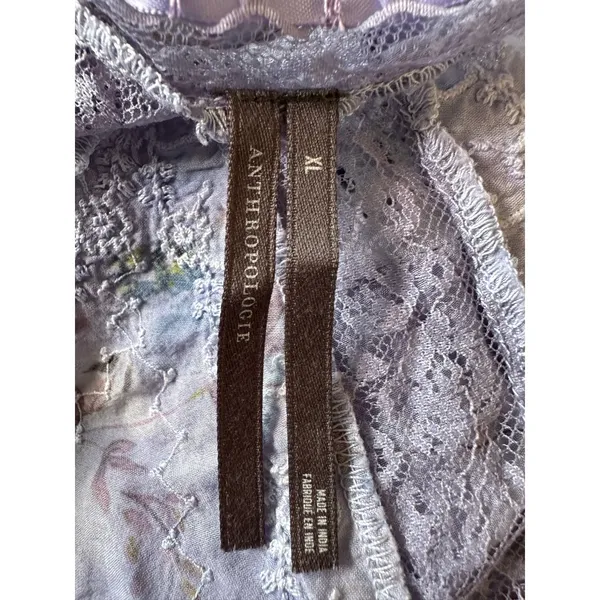 Anthropologie Dainty Ethereal Cottage Midi Maxi Dress Periwinkle Blue XL - Image 13