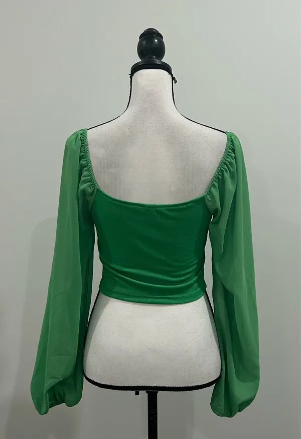 Shein Ruched Crop Top - Image 4