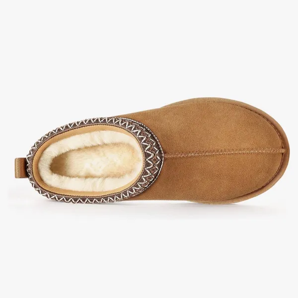 Cozy Tan Suede Women's Slippers Size 6.5 - Image 5