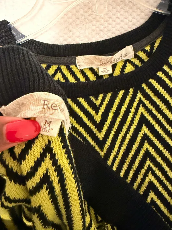 Rewind Yellow and Black Chevron Two-Piece Set - Image 6