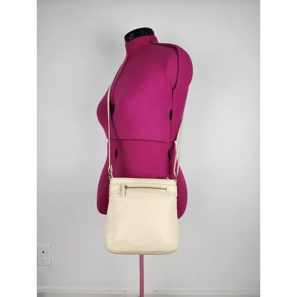 Brighton Cream Leather Crossbody with Front Pocket - Image 3