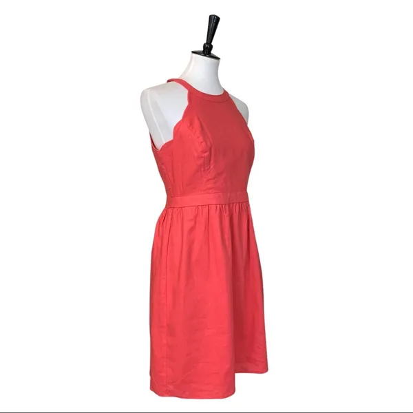 Market & Spruce NWT Halter Dress Linen Coral Linen Cotton Women's Size Medium - Image 4
