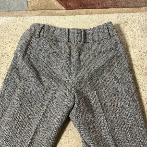 Carlisle Herringbone Wool Blend Dress Pants Womens‎ 6 Brown Grey Career Trousers - Image 6