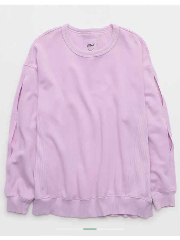 Aerie Très Chic Keyhole Oversized Sweatshirt Women’s XL NWT Icy Lavender - Image 10