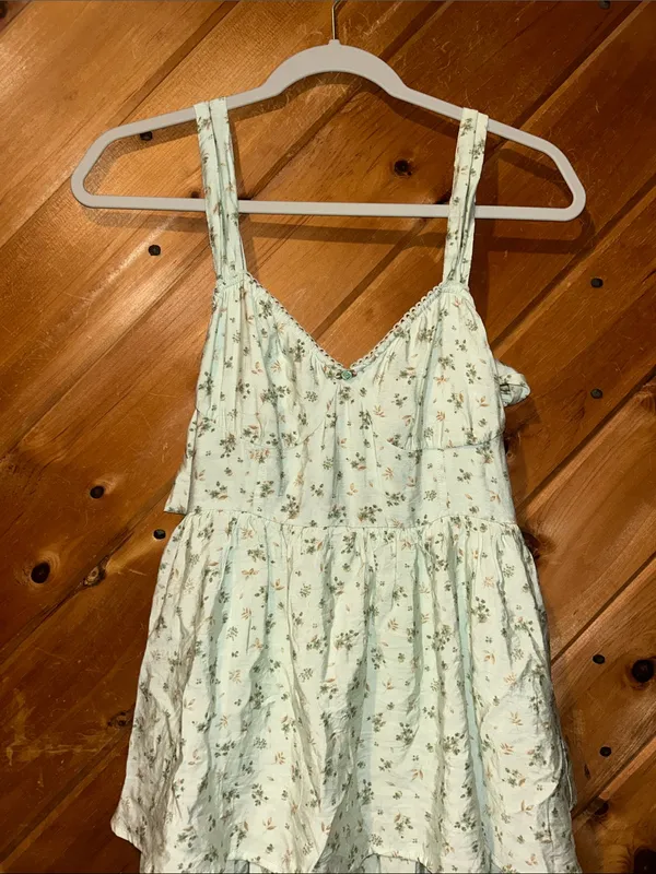 MINE In the wildflowers mint green floral tiered maxi dress NWT - Image 6