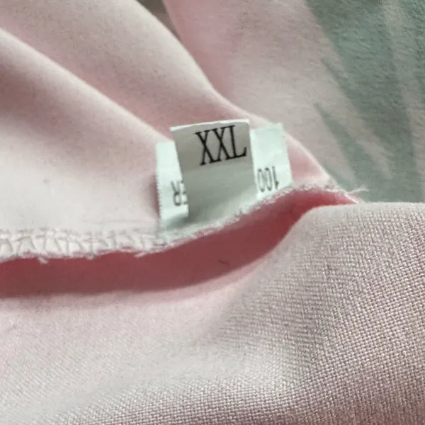 Cherry Berry Fresh Floral Pink & Green Print Button Down Blouse Women’s XXL - Image 3