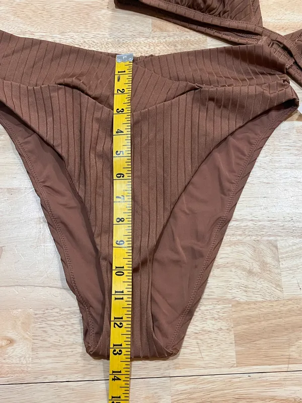 Aerie Swim XL Ribbed Top& Shine Crossover High Cut Cheeky Bikini - Image 5