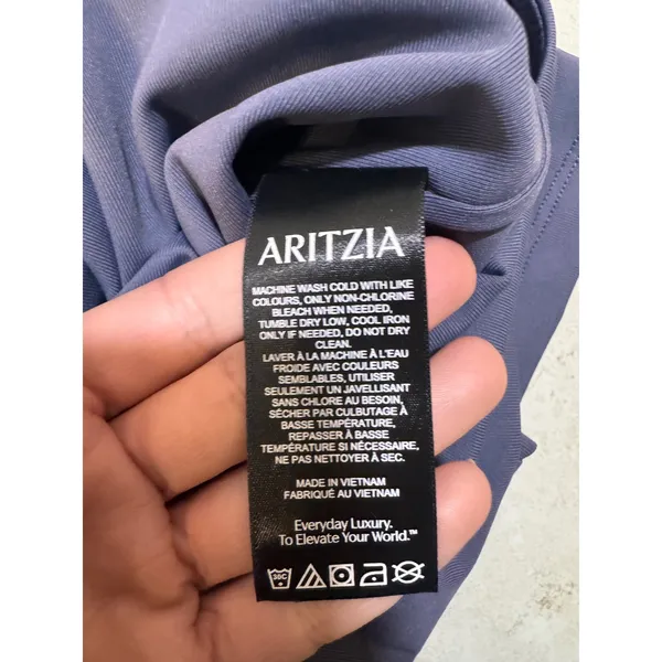 ARITZIA Contour Square Neck Short Sleeve Bodysuit‎ Navy Blue Size S - Image 7
