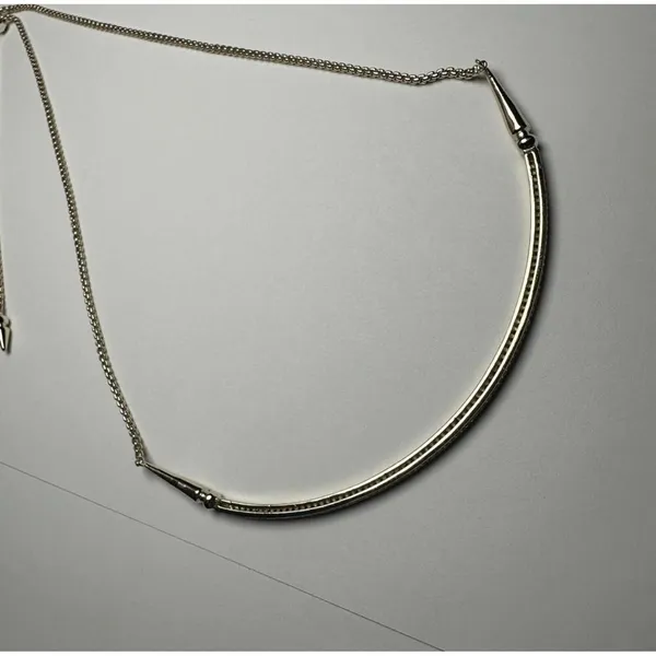 Kendra Scott Scottie CZ Cubic Zirconia Curved Choker Necklace Gold Tone - Image 7