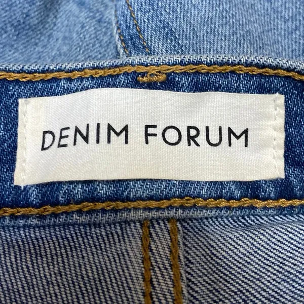 Aritzia Denim Forum The Arlo Blue High Rise Frayed Straight Denim Jeans Pants 24 - Image 4