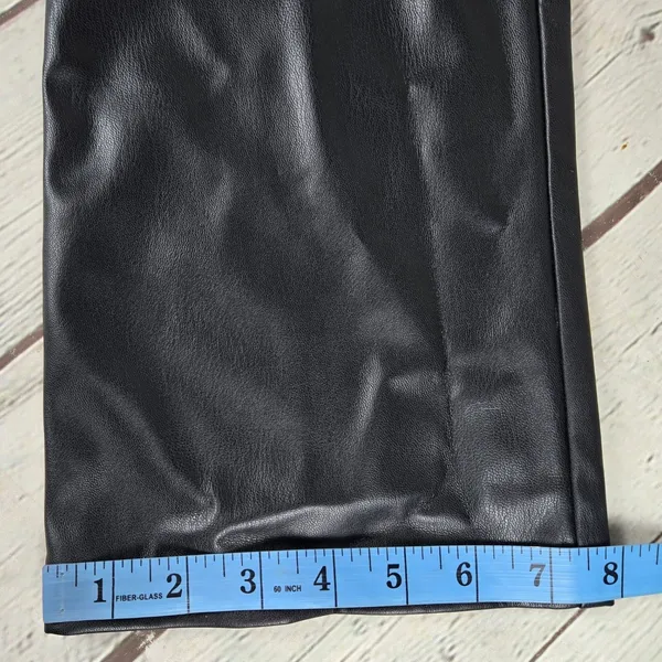 Zara Faux Leather High Rise Trousers Black Size US S - Image 13