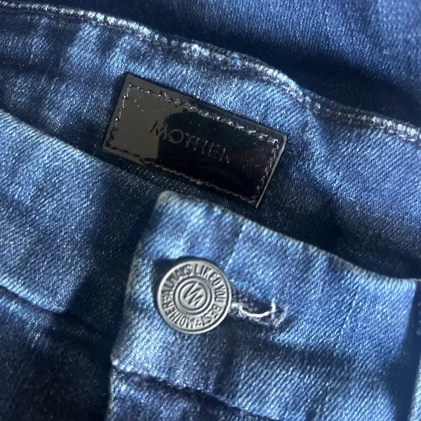 Mother High Waisted Looker Blue Jeans - Image 4
