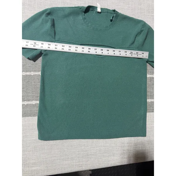 Wishlst Women Green Knit Cutout Short Sleeve T‎ Shirt Top Size L - Image 3