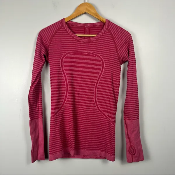 Lululemon Swiftly Tech Long Sleeve Crew Top in Heathered Berry Rumble Size 6 - Image 2