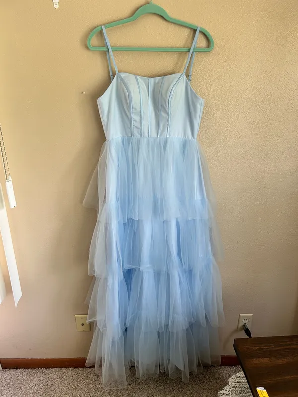 Blue Tiered Formal Maxi Dress Size 4 - Image 2