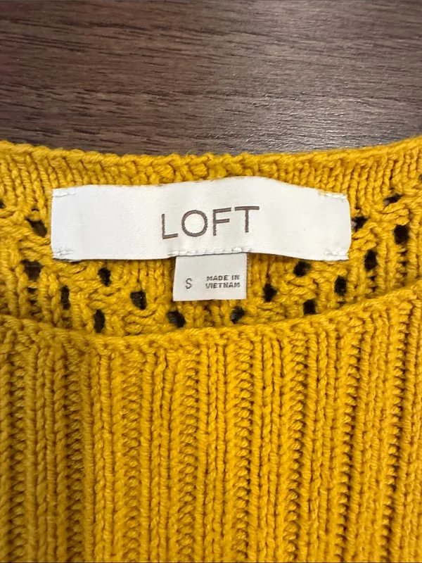 LOFT Women's Mustard Yellow Knit Sweater Size Small - C19-107 - Image 2