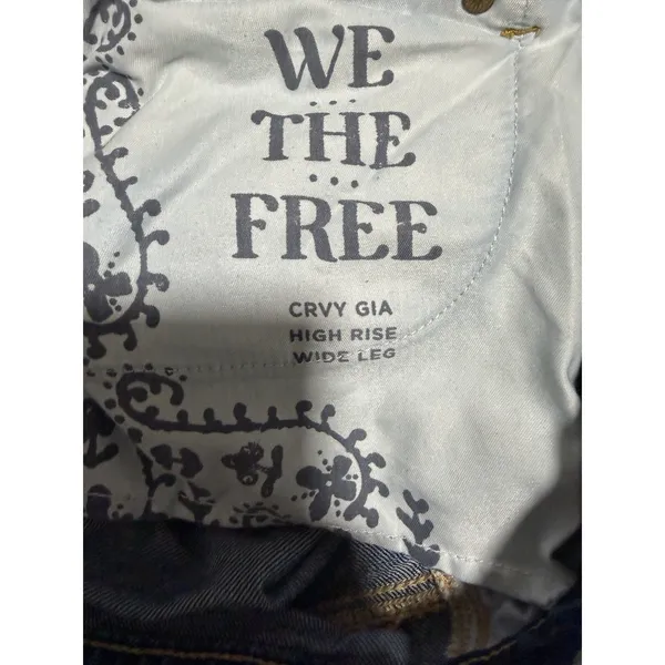 We The Free People CRVY Gia High Rise Wide-Leg Baggy‎ Jeans Women's Size 33 - Image 12