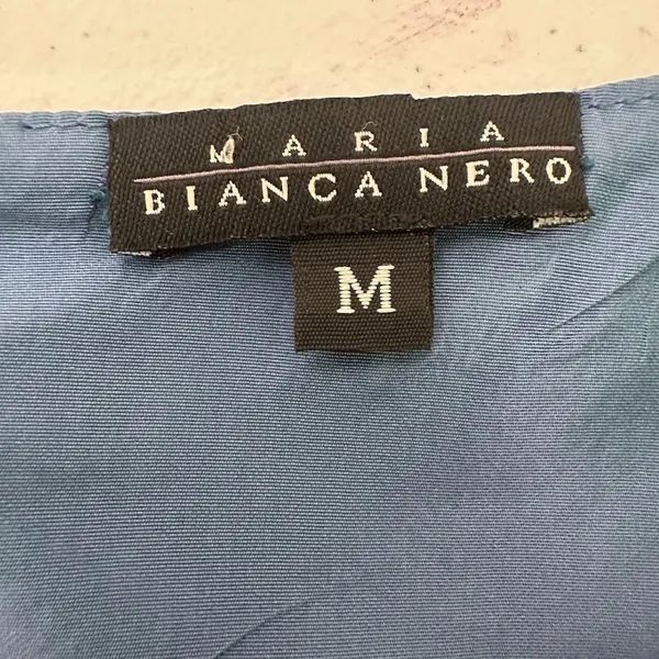 Vintage Maria Bianca Nero Dress‎ Taffeta Silk Iridescent Blue Fit & Flare Party - Image 6