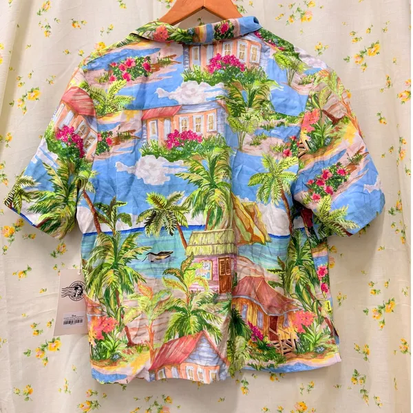 Duvin Vacation Daze Buttonup Tencel Small Spring‎ Summer Bahams Hawaii - Image 4