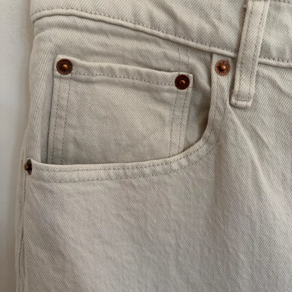 Abercrombie & Fitch Curve Love Ultra High Rise 90s Straight Jeans Beige 31‎ 12R - Image 2