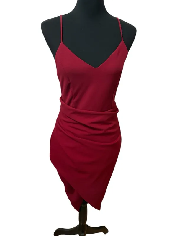 Lulu's Burgundy Midi Pencil Skirt with Front Slit - Image 5