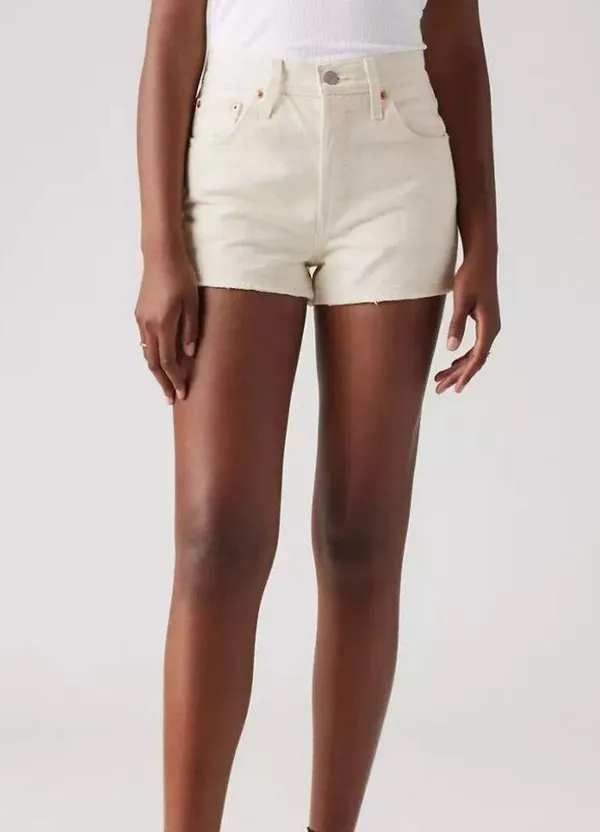 Levi's Premium 32 Women's 501 Original Fit High Rise Shorts White Clean Finish - Image 2