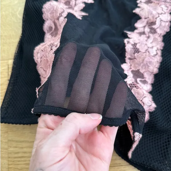 Dolce & Gabanna - Sheer Mesh and Lace Camisole in Black & Pink - Image 2