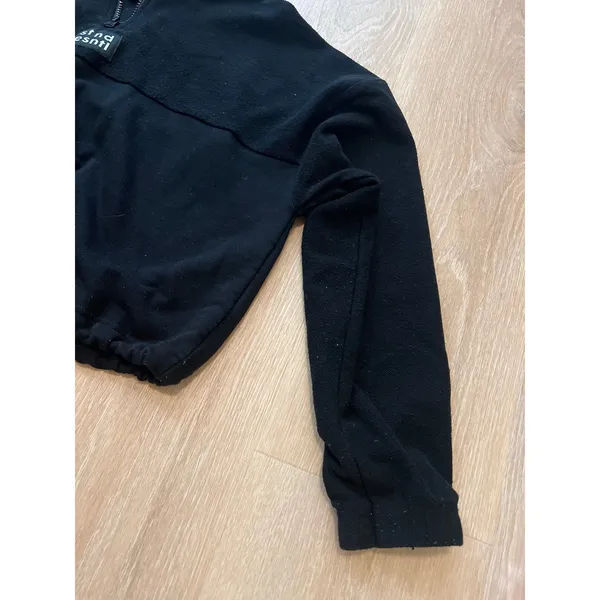 Factorie AU Black Cropped Pullover Hoodie XS Stnd Esntl Cotton - Image 2