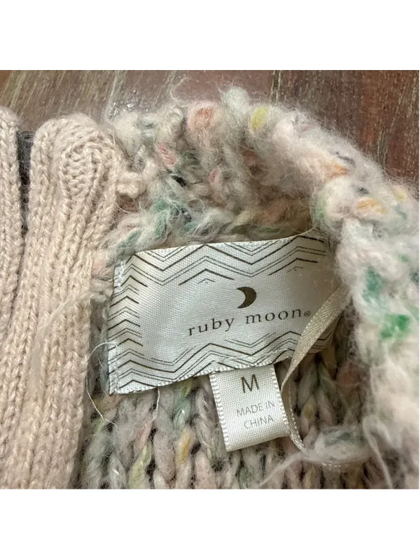 Ruby Moon Chunky Knit Speckled Sweater Tunic Wool Blend Back Zip Medium - Image 10