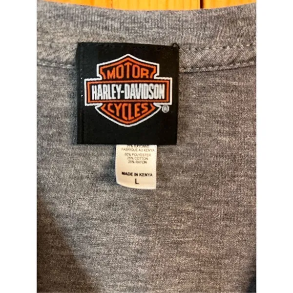 Harley Davidson V-neck T-shirt size large Oak Canyon Ranch California (3571) - Image 3