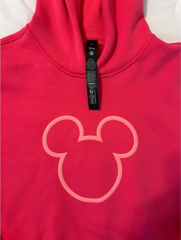 Lululemon x Disney Mickey Size Fleece Oversized Hoodie Lip Gloss Pink - Image 3