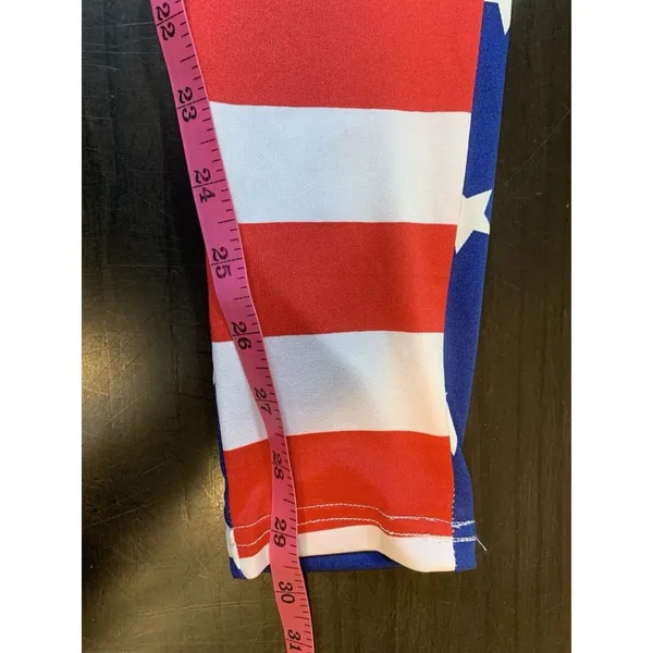 Tipsy Elves Leggings Womens Medium USA Flag Print Stretch Ski‎ Run Patriotic 4th - Image 11