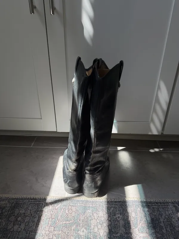Leather Frye Riding Boots Black - Image 4