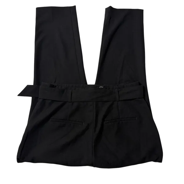 H&M Black Belted Tapered Ankle Pants Size 10 High Rise - Image 5