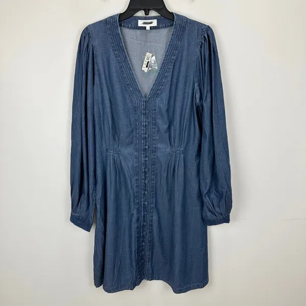 Madewell Denim Button Front Mini Dress Annandale Wash Blue Rigid US 10 NWT - Image 7
