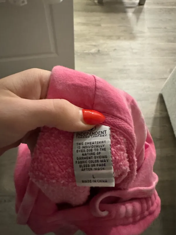 Bunger Tie Dye Hoodie Pink Size L - Image 3