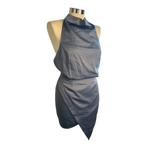 Revolve Elliatt Gray Halter Asymmetrical Special Occasion Dress - Image 6