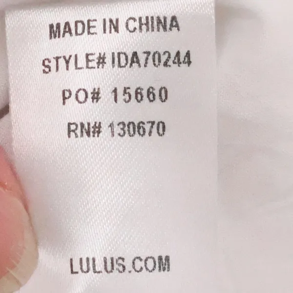 Lulus Embroidered Boho Shift Dress Swim Cover Womens Size M White‎ Blue Resort - Image 4