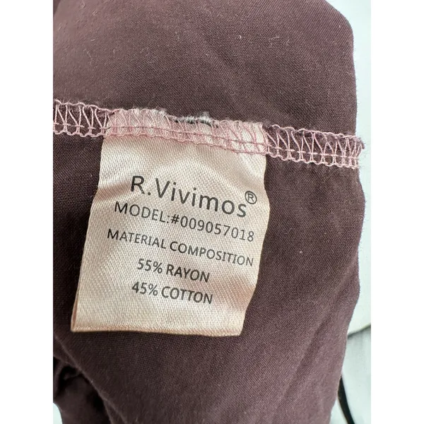 R.Vivimos‎ Brown Boho Midi Dress Womens Medium Cottagecore Prairie Peasant - Image 7