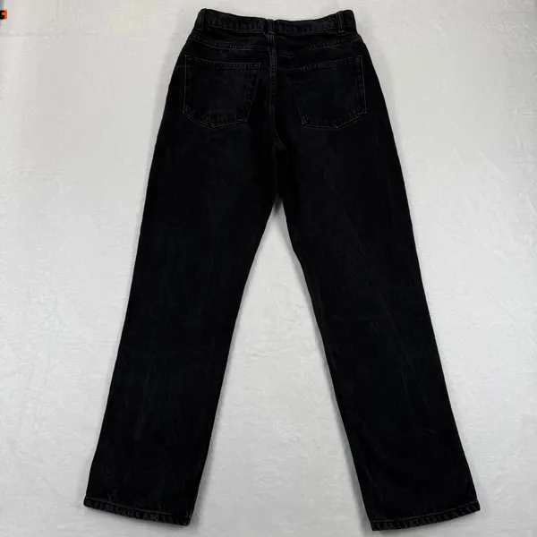 Reformation Jeans Womens Size 26 Black High Rise Button Fly Straight Leg Denim‎ - Image 12