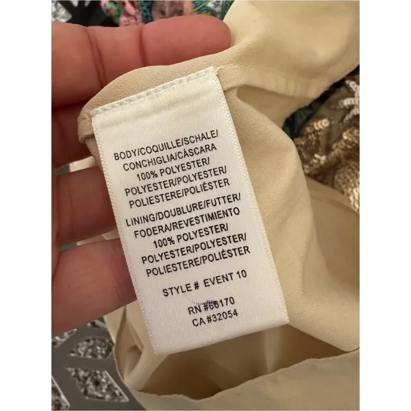 Anthropologie BHLDN Gold Sequin Star Mini Dress Womens 2 Formal Prom Verseau - Image 4
