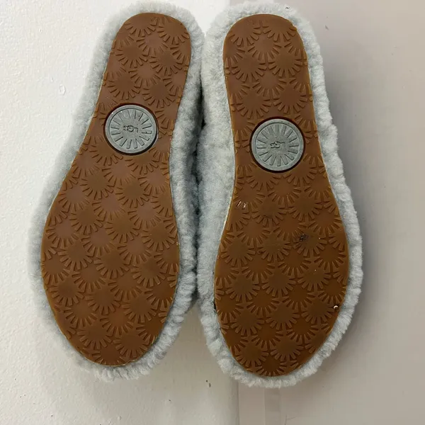 UGG Fluff Yeah Slide 37 / US 6 Fog Blue Sheepskin Cozy Fluffy Lounge - Image 5