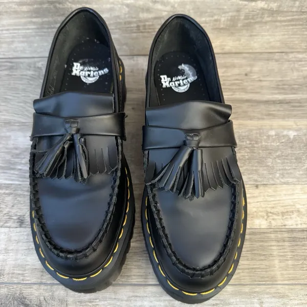 Dr. Martens Adrian Quad Tassel Loafer Black Leather Women 8, 7 Men EU 39 NEW - Image 6