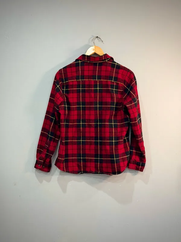 Red L.L. Bean Relaxed Fit Flannel Button Down Size SP EUC - Image 4