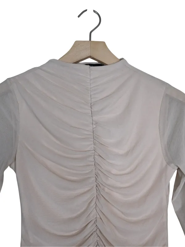 21 SAINTS Women's S Funnel Neck Ruched Lined Long Sleeve Top - Image 3